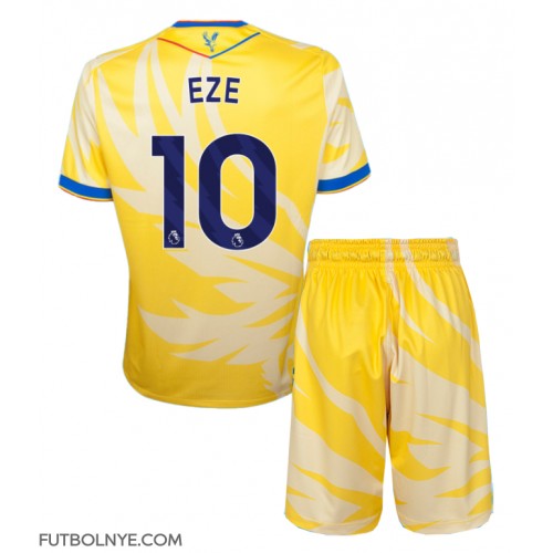 Camiseta Crystal Palace Eberechi Eze #10 Visitante Equipación para niños 2024-25 manga corta (+ pantalones cortos)